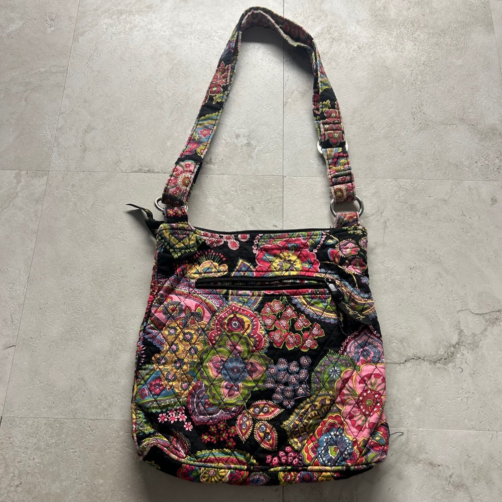 Vera Bradley Crossbody Bag Paisley Multicolor Women Medium Quilted Cotton Purse